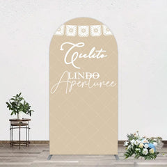 Aperturee - Aperturee Simple White Lace Qulito Lindo Birthday Arch Backdrop