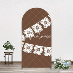 Aperturee - Aperturee Simple White Lace Qulito Lindo Birthday Arch Backdrop