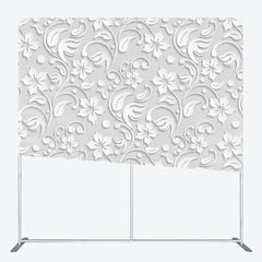 Aperturee - Aperturee Simple White Spiral Floral Backdrop Cover For Decor