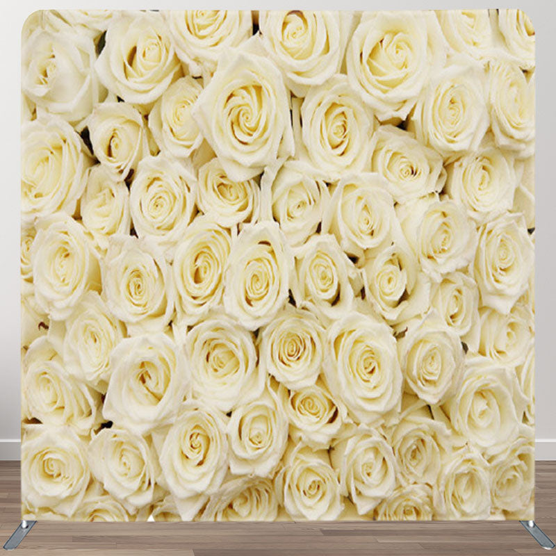 Aperturee - Aperturee Simple Yellow Roses Backdrop Cover For Party Decor