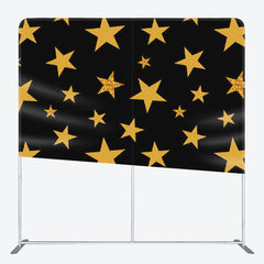 Aperturee - Aperturee Simple Yellow Stars Black Fabric Party Backdrop Cover