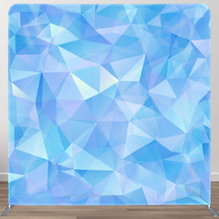 Aperturee - Aperturee Sky Blue Crystal Texture Fabric Birthday Backdrop Cover