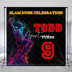 Aperturee - Aperturee Slam Dunk Celebrate Custom 9th Birthday Backdrop