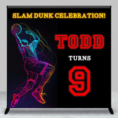 Aperturee - Aperturee Slam Dunk Celebrate Custom 9th Birthday Backdrop