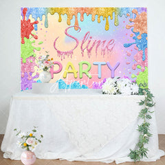 Aperturee - Aperturee Slime Party Glitter Graffiti Themed Backdrop