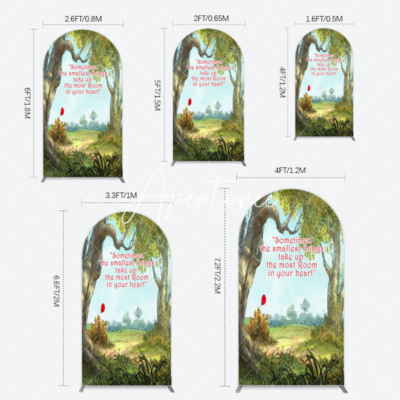 Aperturee - Aperturee Slogan Wild Green Forest Landscape Arch Backdrop