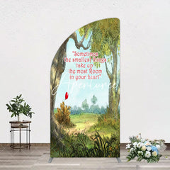 Aperturee - Aperturee Slogan Wild Green Forest Landscape Arch Backdrop