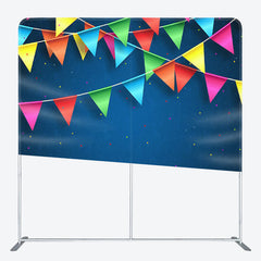 Aperturee - Aperturee Small Celebration Patterns Dark Blue Birthday Backdrop