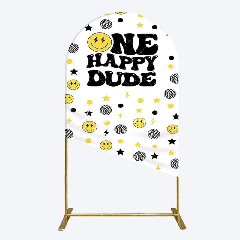 Aperturee - Aperturee Smile Emoticon One Happy Dude Birthday Arch Backdrop