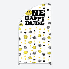 Aperturee - Aperturee Smile Emoticon One Happy Dude Birthday Half Moon Arch Backdrop