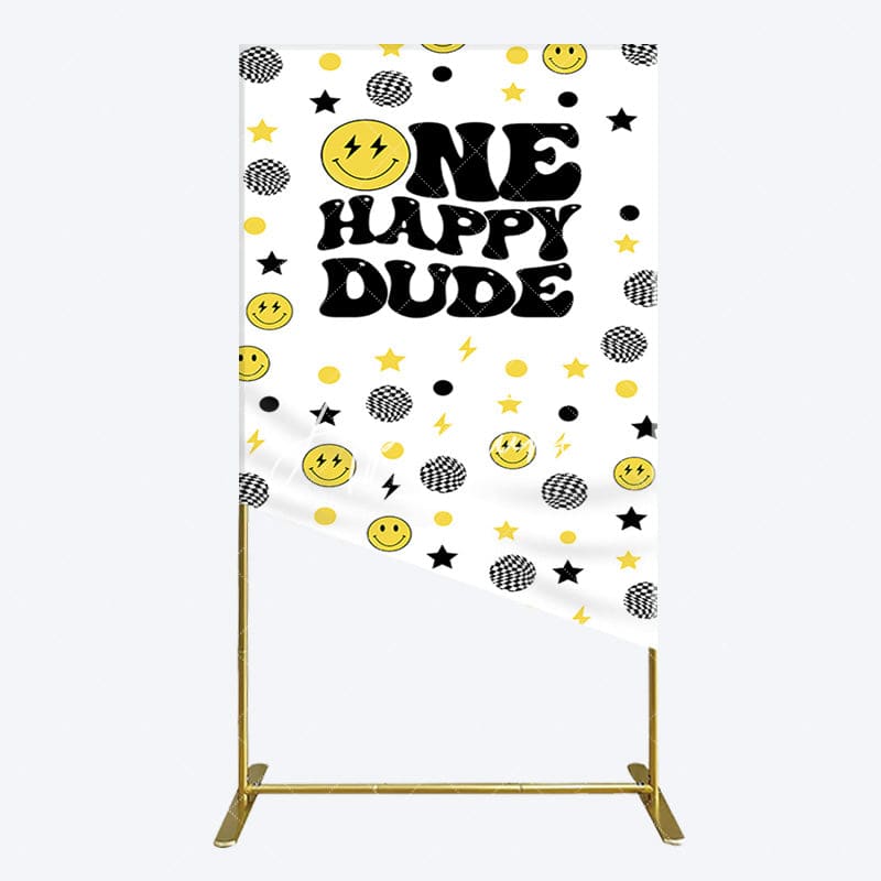 Aperturee - Aperturee Smile Emoticon One Happy Dude Birthday Rectangle Backdrop