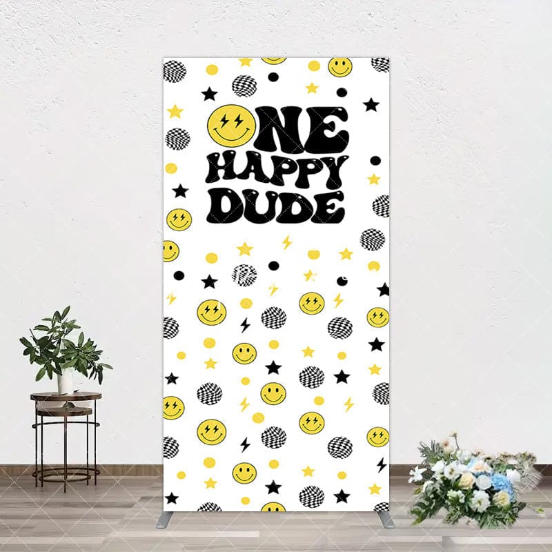 Aperturee - Aperturee Smile Emoticon One Happy Dude Birthday Rectangle Backdrop