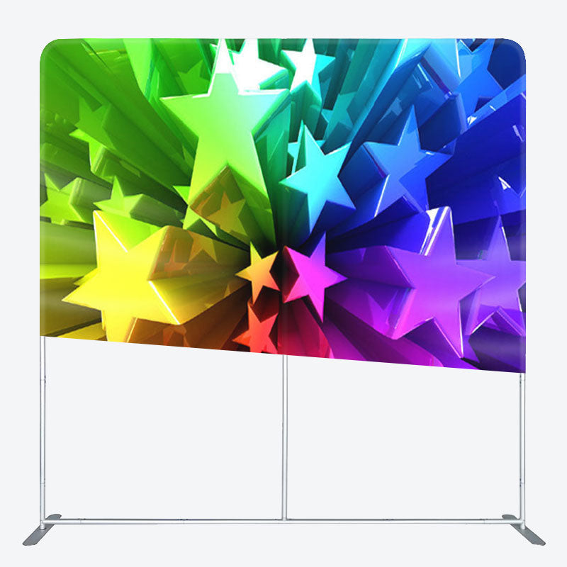 Aperturee - Aperturee Smooth Multi Color Stars Fabric Party Backdrop Cover