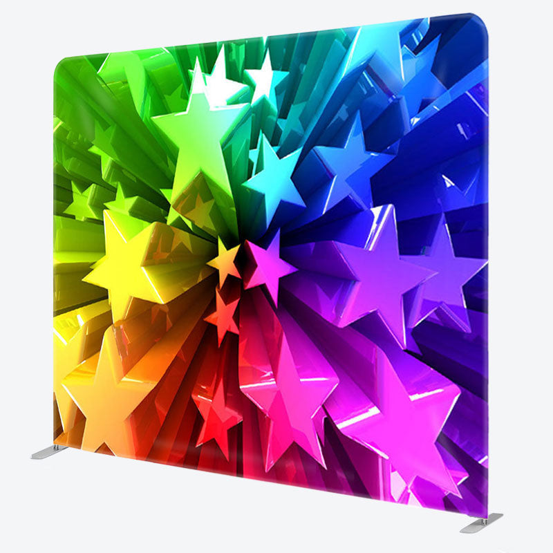 Aperturee - Aperturee Smooth Multi Color Stars Fabric Party Backdrop Cover