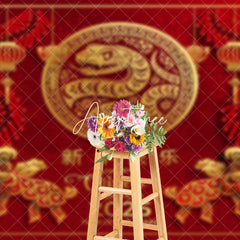 Aperturee - Aperturee Snake Chinese New Year Red Spring Festival Backdrop