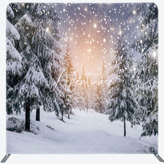 Aperturee - Aperturee Snow Landscape Pine Tree Forest Pillow Case Backdrop