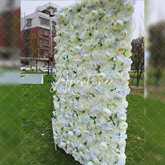 Aperturee - Aperturee Snow White Rose Fuax Outdoor Garden Flower Wall Panels