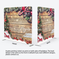 Aperturee - Aperturee Snow Wood Merry Christmas Double-Sided Square Backdrop