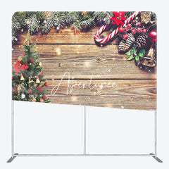 Aperturee - Aperturee Snow Wood Merry Christmas Double-Sided Square Backdrop