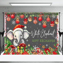 Aperturee - Aperturee Snowflake Grey White Elephant Gift Exchange Backdrop