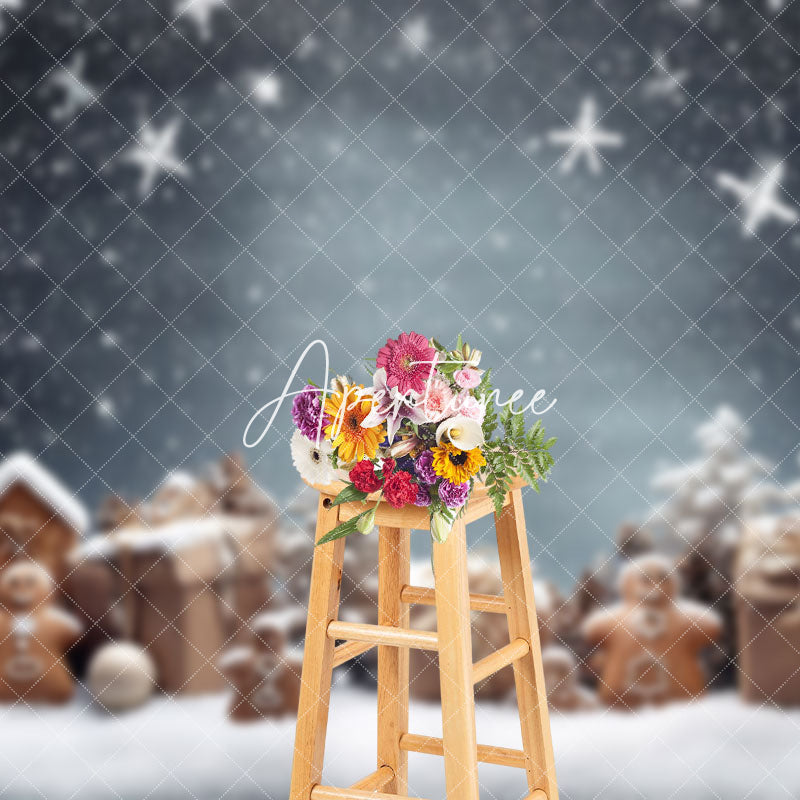 Aperturee - Aperturee Snowflake Holiday Night Christmas Scene Backdrop