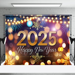 Aperturee - Aperturee Snowflake Light String 2025 Happy New Year Backdrop