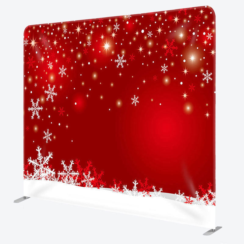 Aperturee - Aperturee Snowflake Red Theme Fabric Backdrop Cover for Birthday