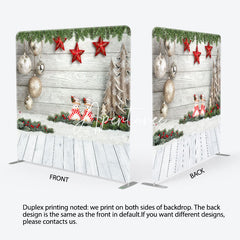 Aperturee - Aperturee Snowflake Snowman Wooden Christmas Square Backdrop