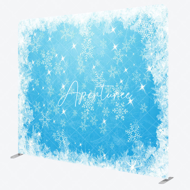 Aperturee - Aperturee Snowflake Winter Christmas Square Arch Fabric Backdrop