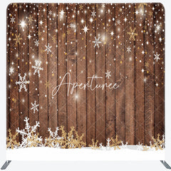 Aperturee - Aperturee Snowflake Wood Christmas Bokeh Pillow Cover Backdrop