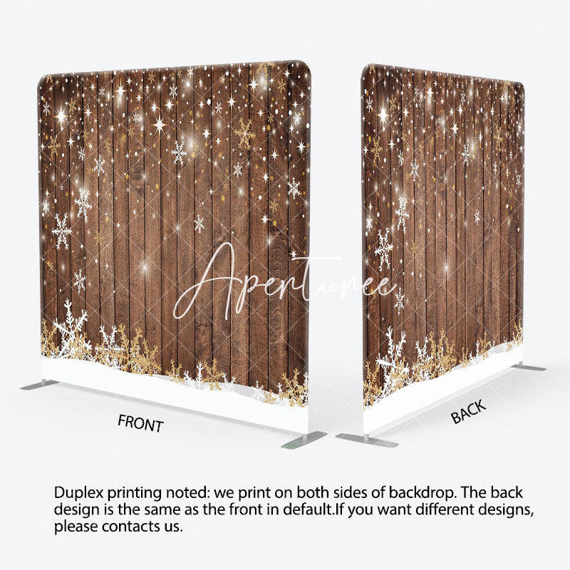 Aperturee - Aperturee Snowflake Wood Christmas Bokeh Pillow Cover Backdrop