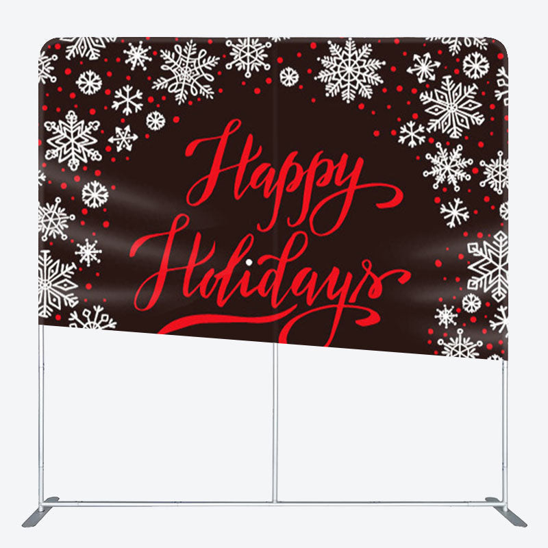 Aperturee - Aperturee Snowflakes And Red Dots Black Happy Holiday Backdrop