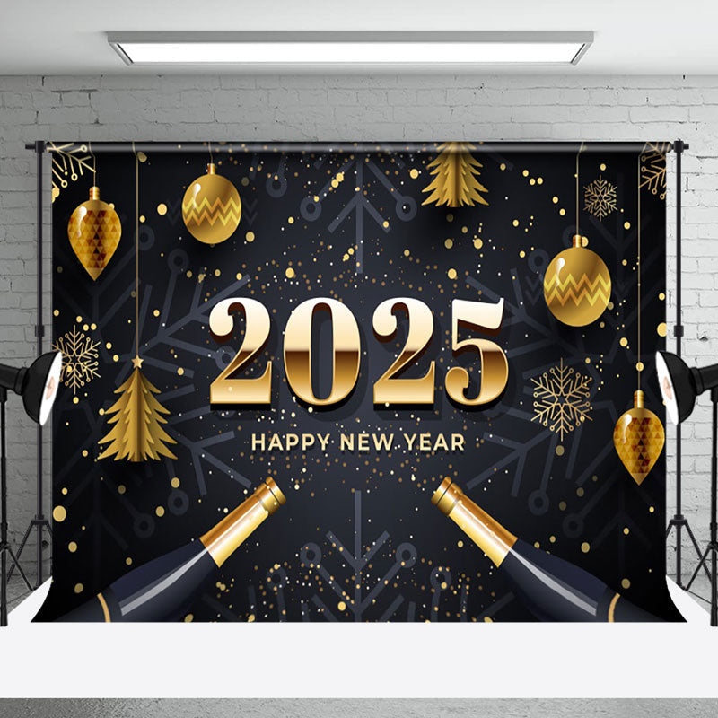 Aperturee - Aperturee Snowflakes Pendant Champagne 2025 New Year Backdrop