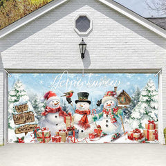 Aperturee - Aperturee Snowman Let It Snow Christmas Garage Door Banner