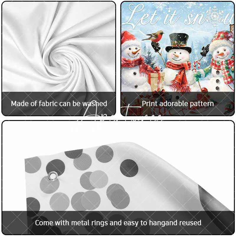 Aperturee - Aperturee Snowman Let It Snow Christmas Garage Door Banner