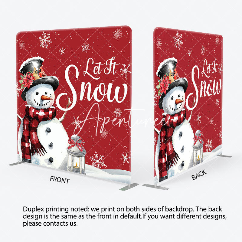 Aperturee - Aperturee Snowman Snowflake Christmas Tension Fabric Backdrop