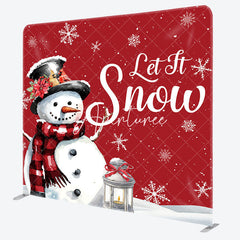 Aperturee - Aperturee Snowman Snowflake Christmas Tension Fabric Backdrop