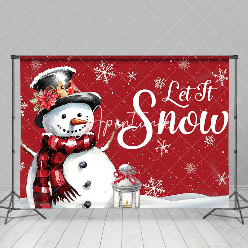 Aperturee - Aperturee Snowman Snowflake Let It Snow Christmas Backdrop