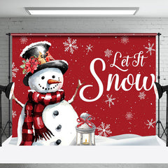 Aperturee - Aperturee Snowman Snowflake Let It Snow Christmas Backdrop