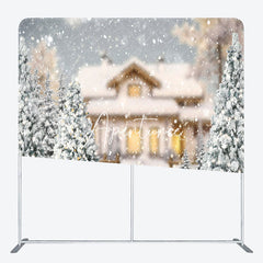 Aperturee - Aperturee Snowy Bokeh Christmas Double-Sided Square Backdrop