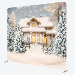 Aperturee - Aperturee Snowy Bokeh Christmas Double-Sided Square Backdrop