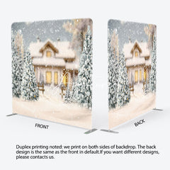 Aperturee - Aperturee Snowy Bokeh Christmas Double-Sided Square Backdrop