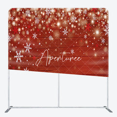 Aperturee - Aperturee Snowy Bokeh Wood Christmas Tension Fabric Backdrop