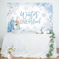 Aperturee - Aperturee Snowy Castle Winter Onederland Birthday Backdrop