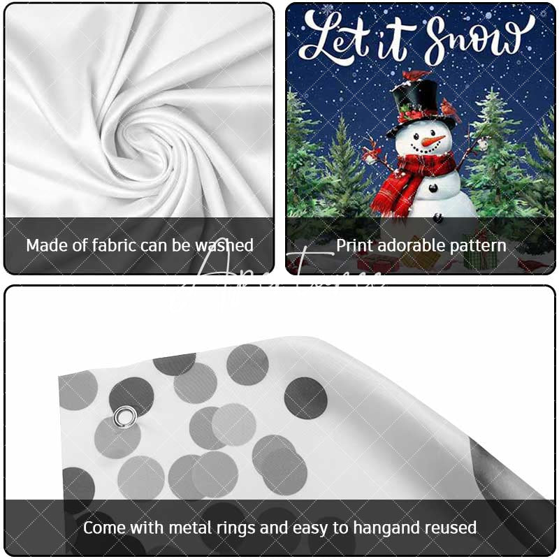 Aperturee - Aperturee Snowy Christmas Night Let It Snow Garage Door Banner