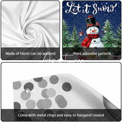 Aperturee - Aperturee Snowy Christmas Night Let It Snow Garage Door Banner