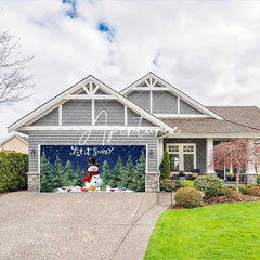 Aperturee - Aperturee Snowy Christmas Night Let It Snow Garage Door Banner