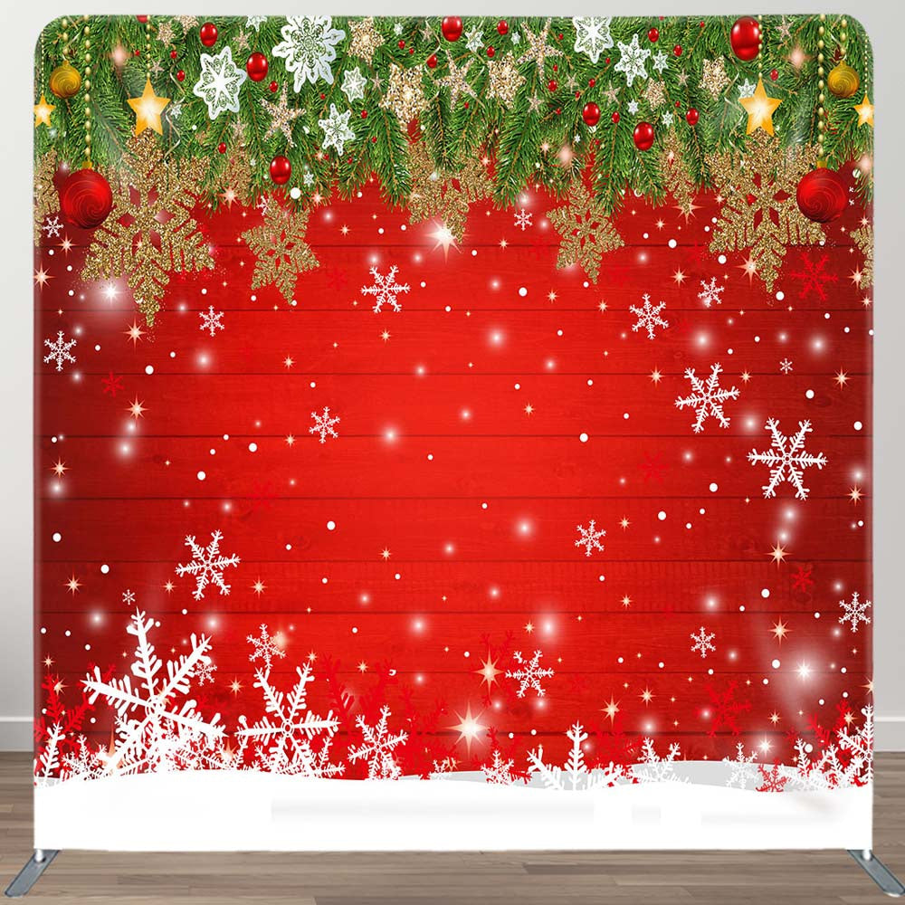 Aperturee - Aperturee Snowy Christmas Shiny Snowflake Pillow Case Backdrop