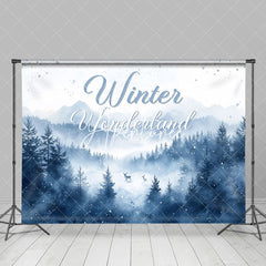 Aperturee - Aperturee Snowy Forest Winter Wonderland Christmas Backdrop