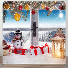 Aperturee - Aperturee Snowy Glitter Balls Gifts Double-Sided Backdrop